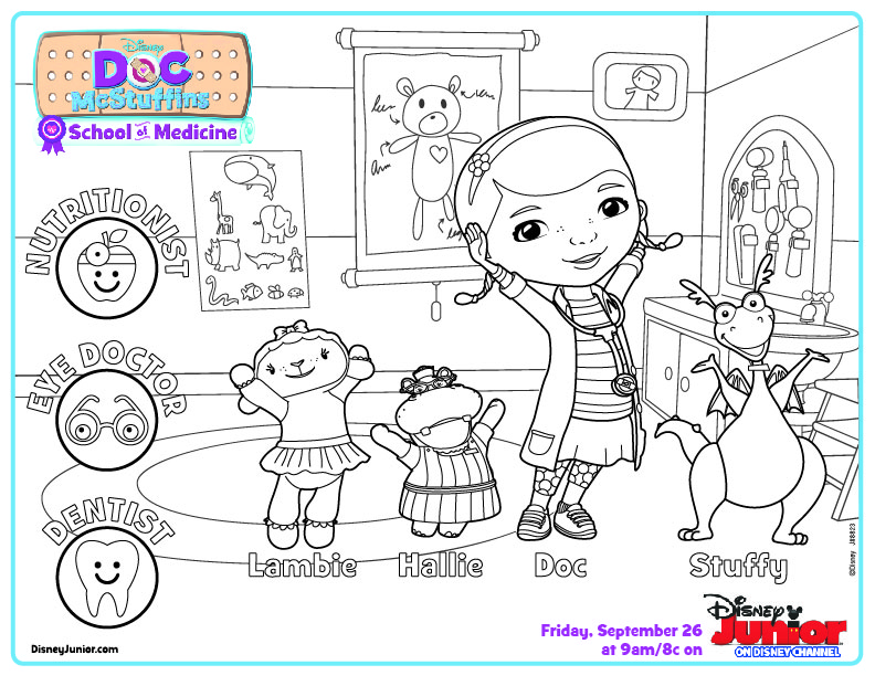 Doc mcstuffs school of medice colorg page junior dia