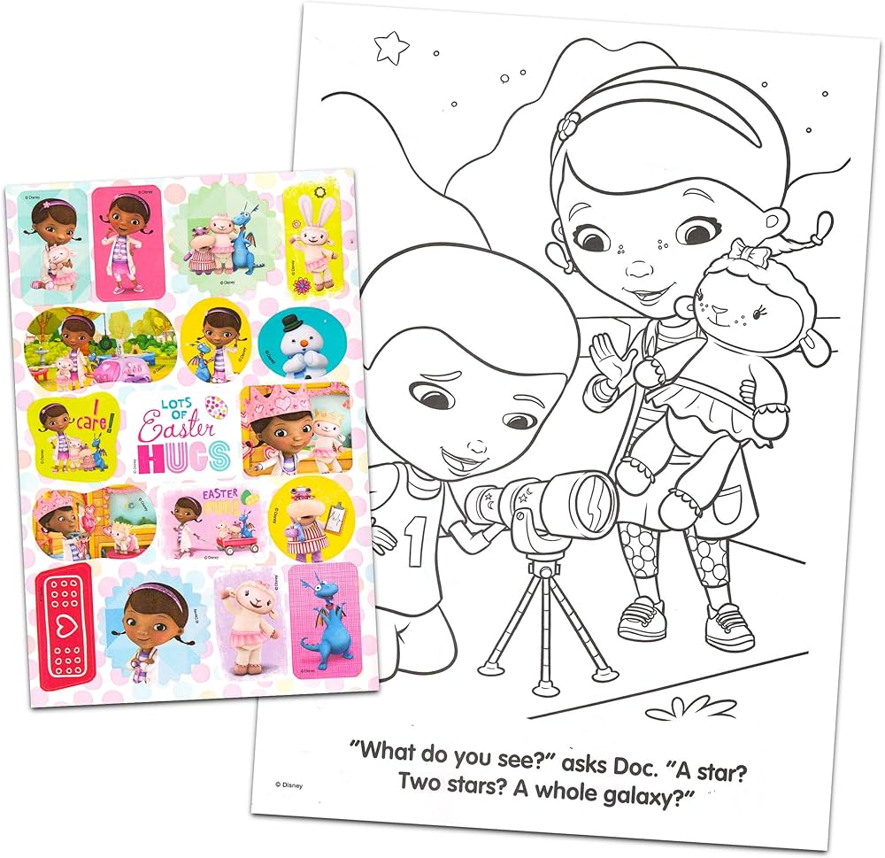 Disney junior easter activity book set four easter coloring books with stickers bundle featuring sofia the first doc mcstuffins hello kitty and more toys games