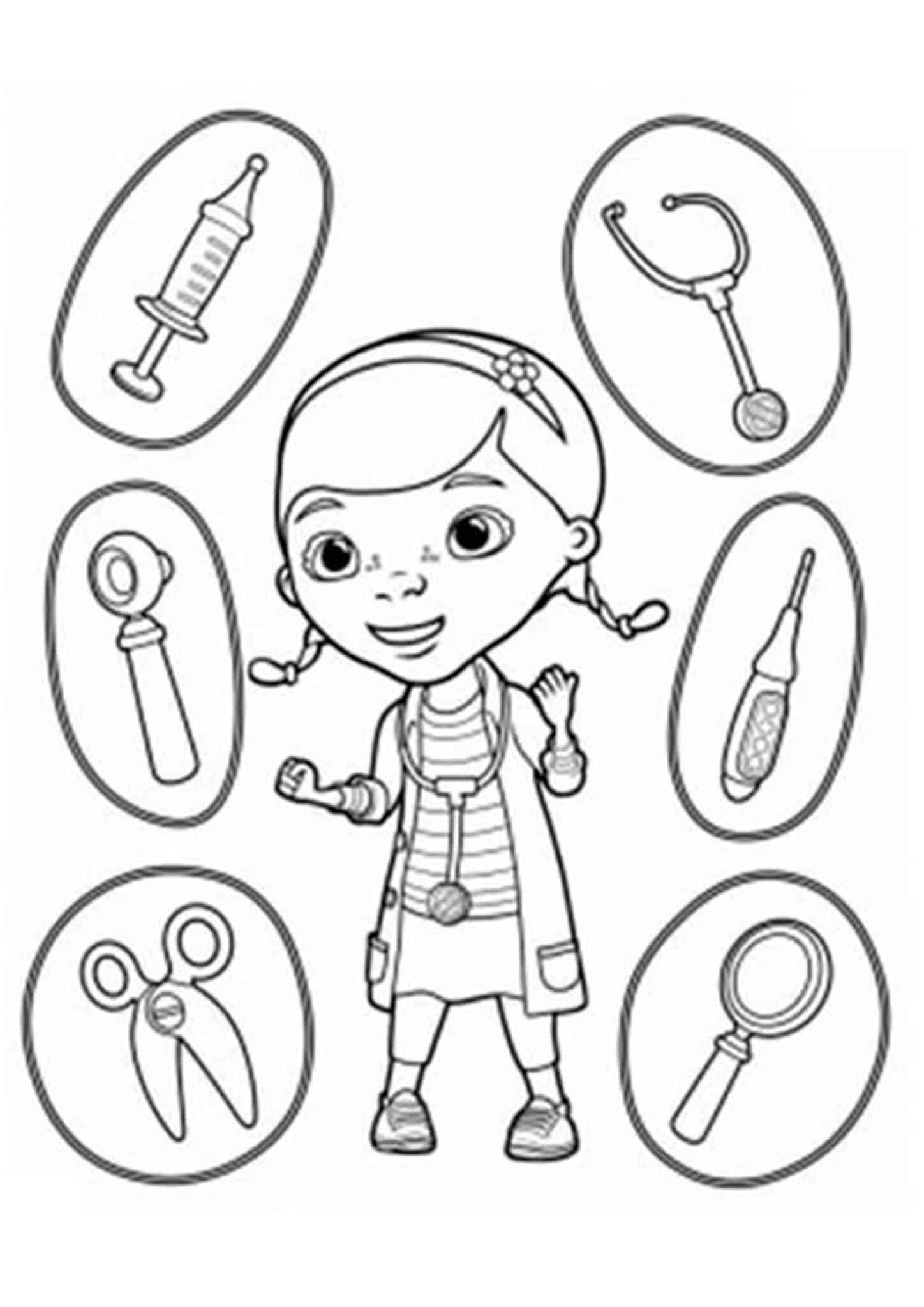Free easy to print doc mcstuffins coloring pages