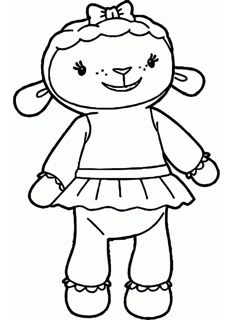 Cute lambie coloring page