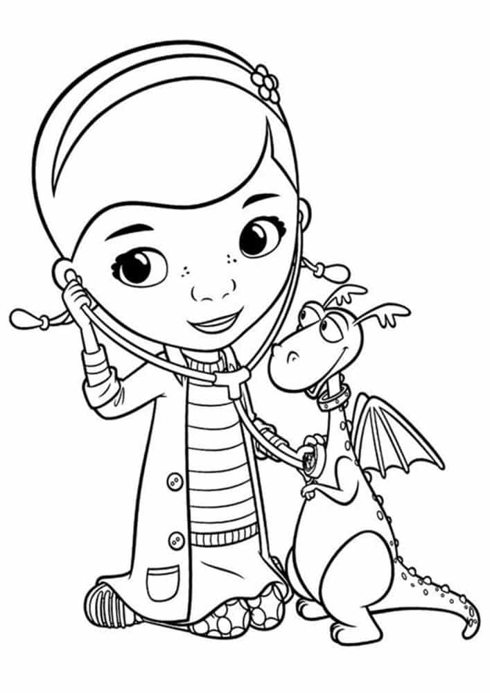 Free easy to print doc mcstuffins coloring pages