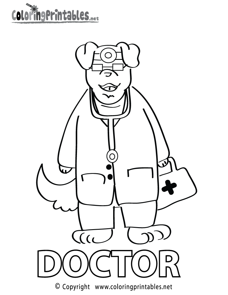 Free printable doctor coloring page