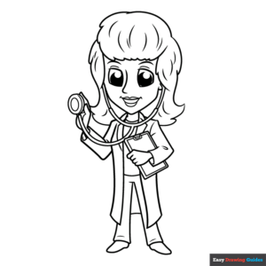 Doctor coloring page easy drawing guides