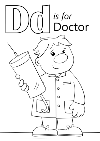 Letter d is for doctor coloring page free printable coloring pages