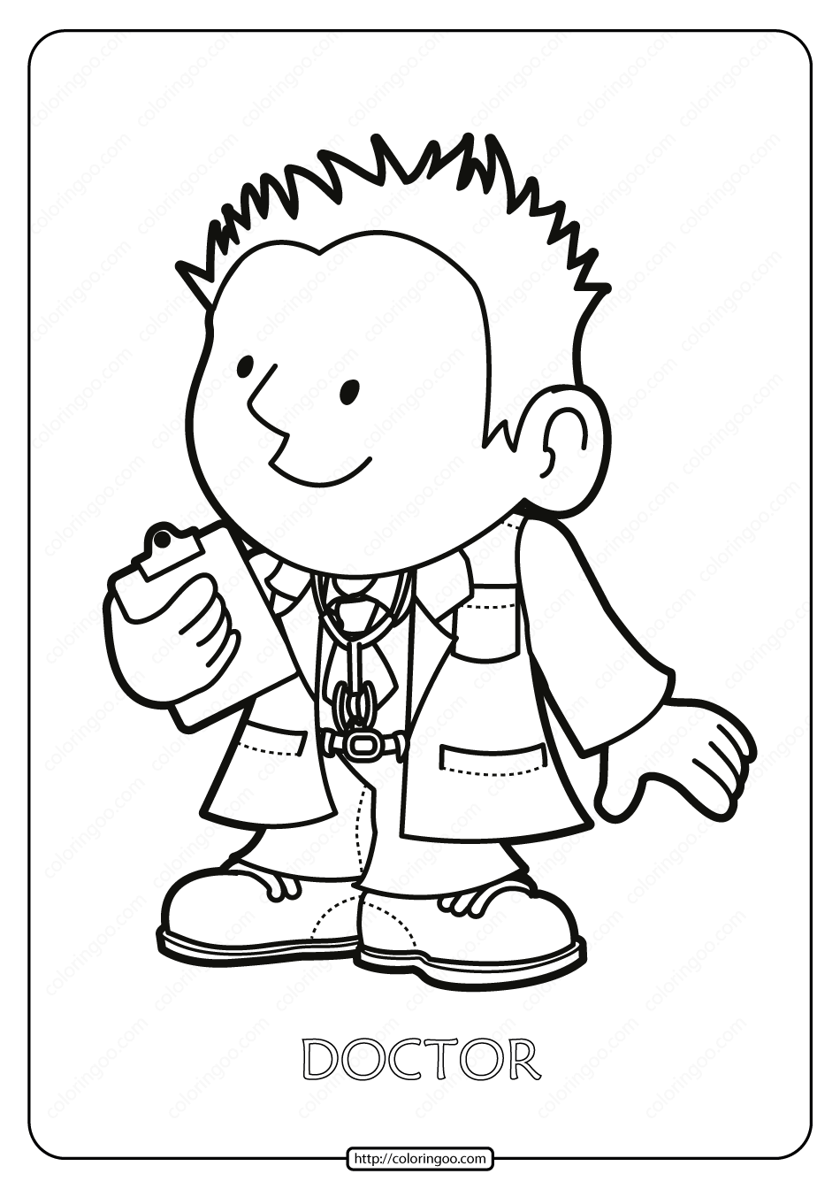 Printable doctor pdf coloring page coloring book app coloring books coloring pages