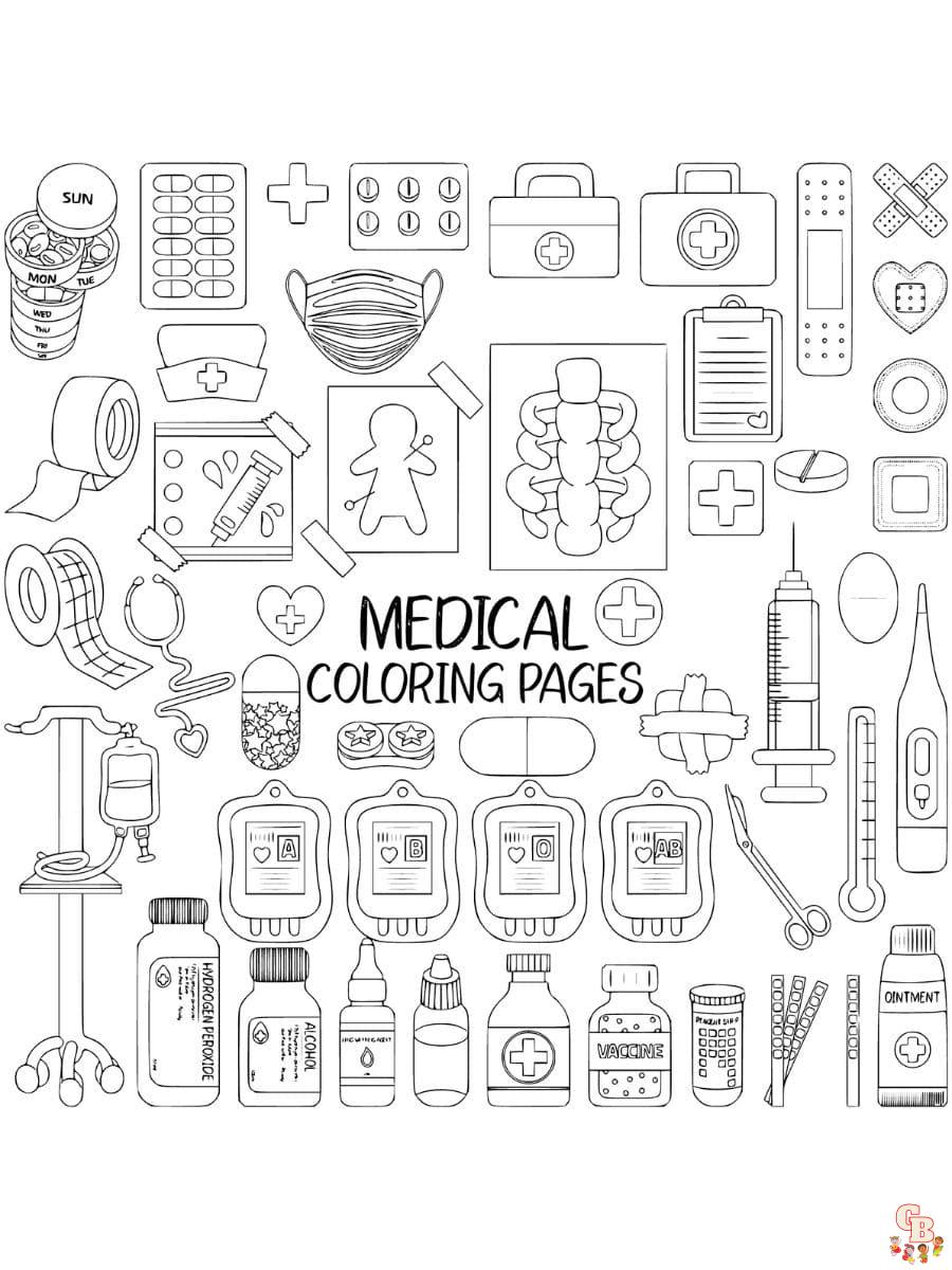 Printable medical coloring pages free for kids and adults