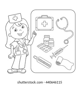 Nurse coloring book images stock photos d objects vectors