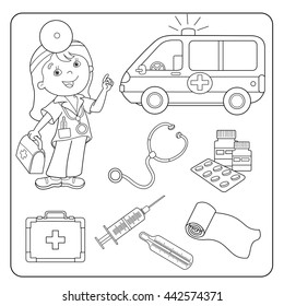 Nurse coloring book images stock photos d objects vectors