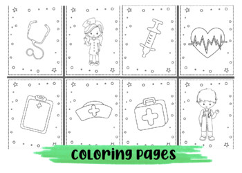 Nurse doctor coloring pages by kiddie resources tpt
