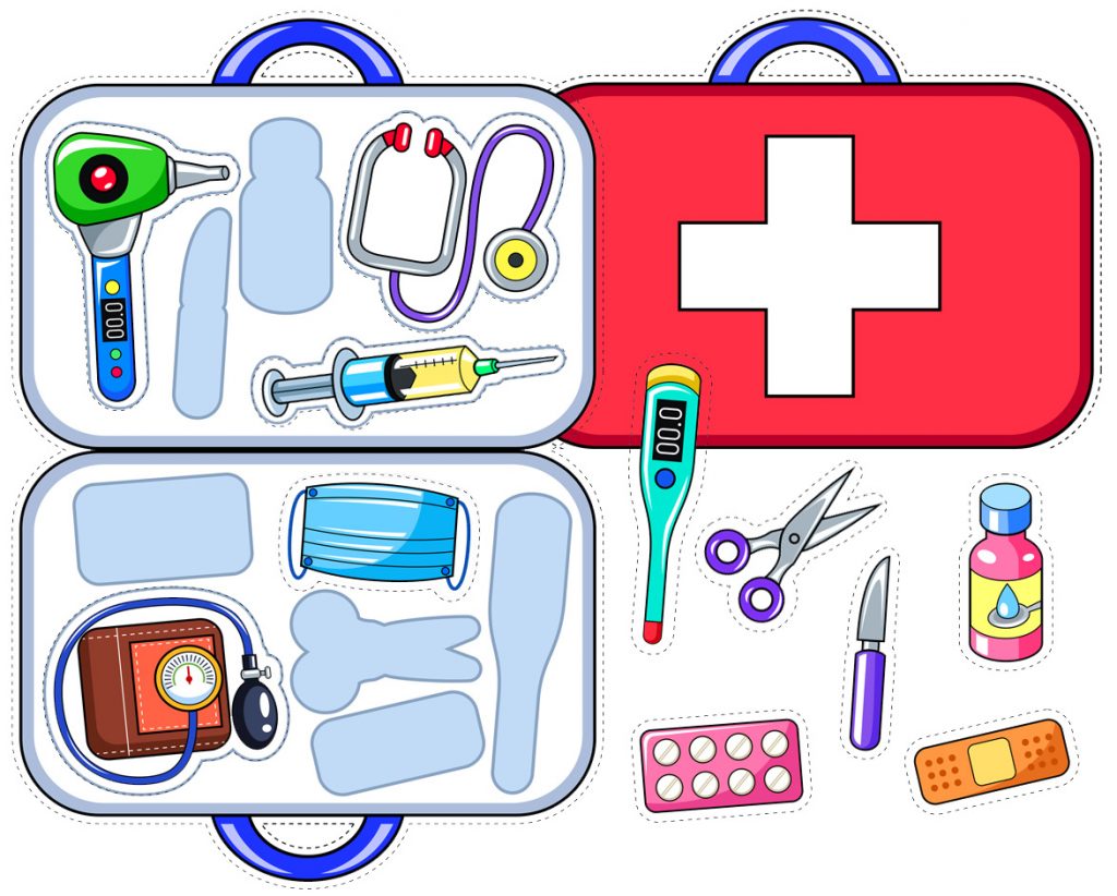 Doctors bag printable matching activity for kids