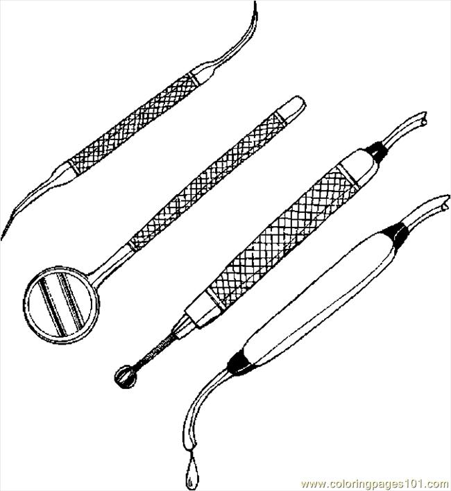 Dentist equipment colouring pages