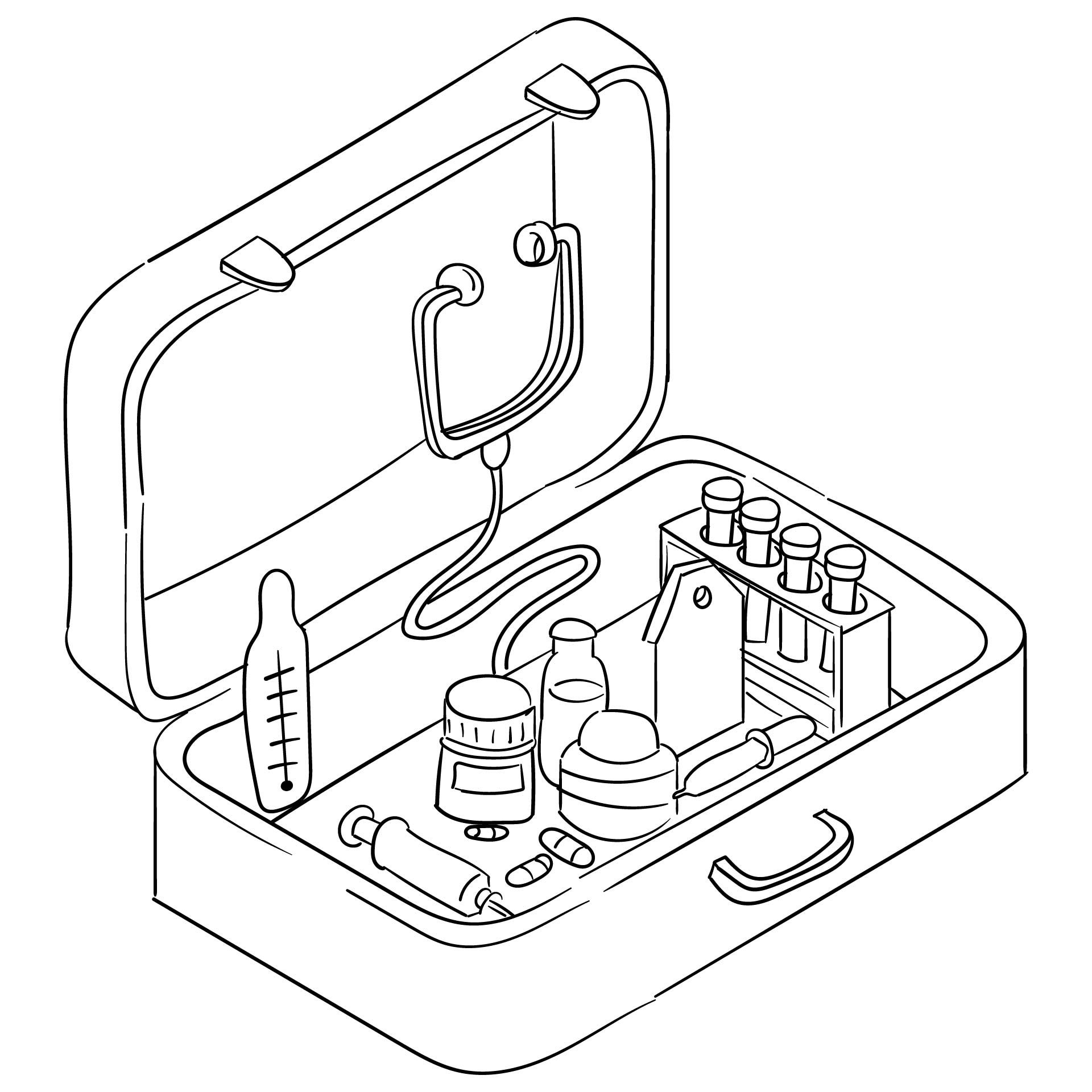 Printable doctor tools coloring pages doctor bag craft good doctor doctor