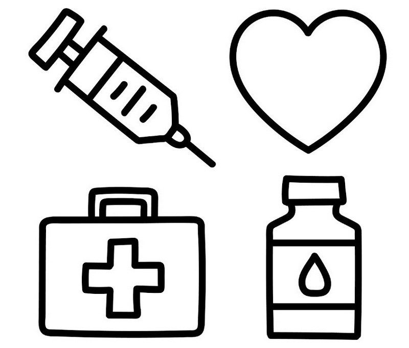 Medical tools coloring sheets for children desenhos de enfermagem folhas para colorir seringa desenho