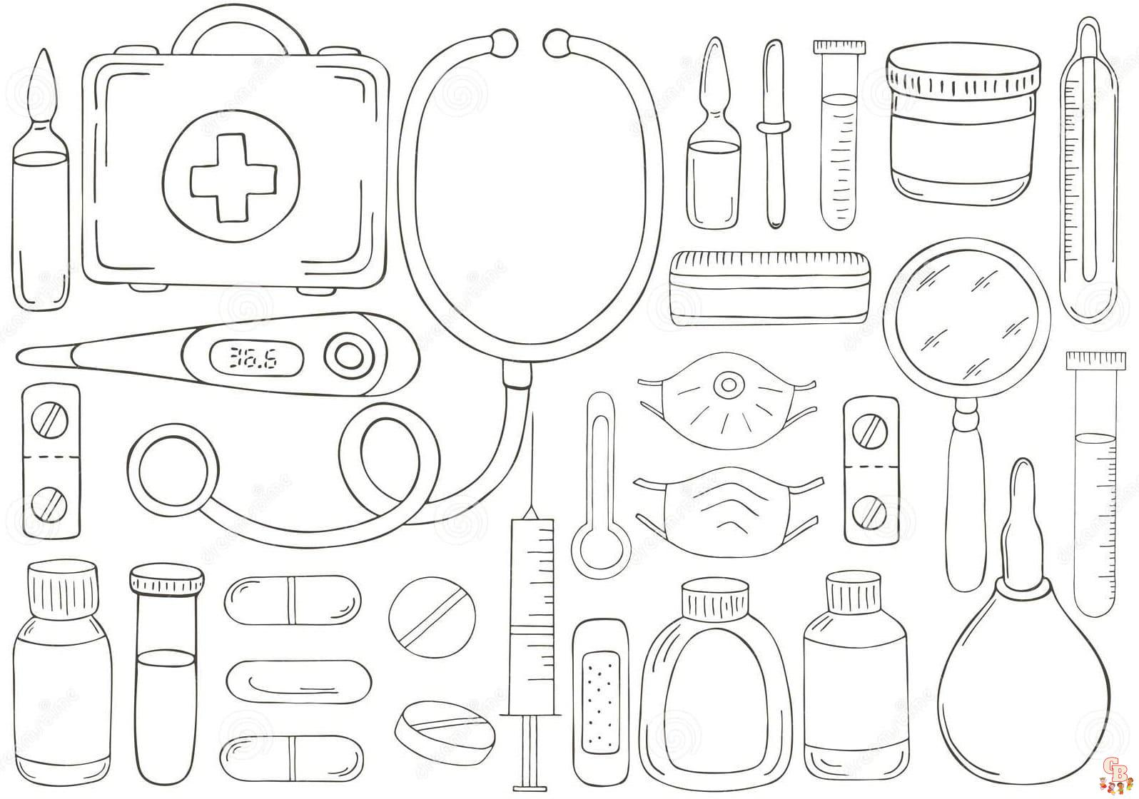Printable medical coloring pages free for kids and adults
