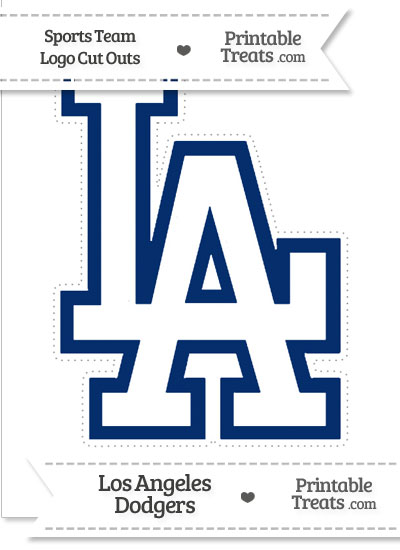 Large los angeles dodgers logo cut out â printable treats
