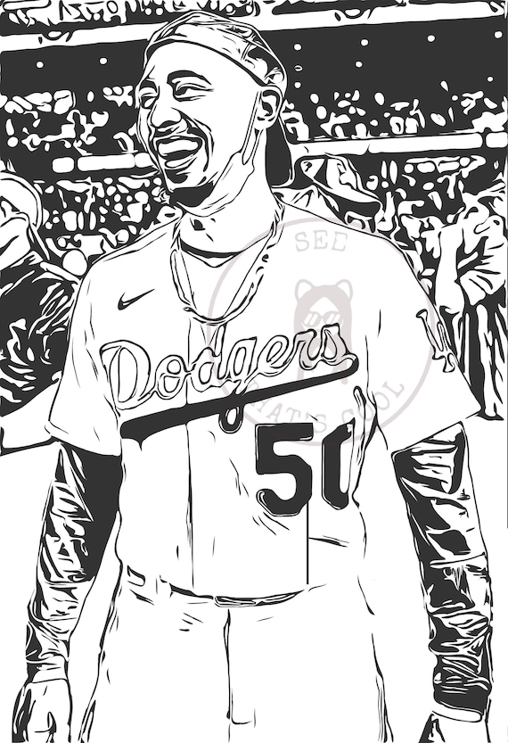 Mookie betts dodgers svg cut file jpg file