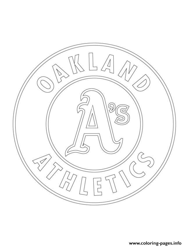Oakland athletics logo mlb baseball sport coloring page printable