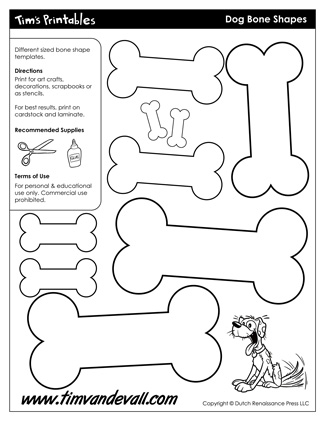 Dog bone templates â tims printables