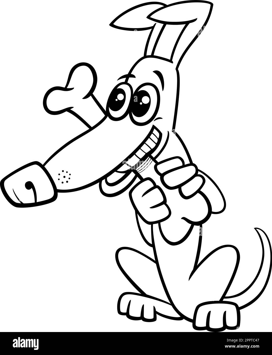 Cartoon dog bone black and white stock photos images