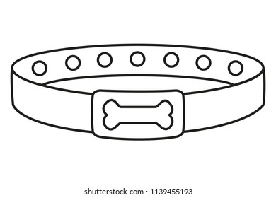 Line art black white dog collar stock illustration