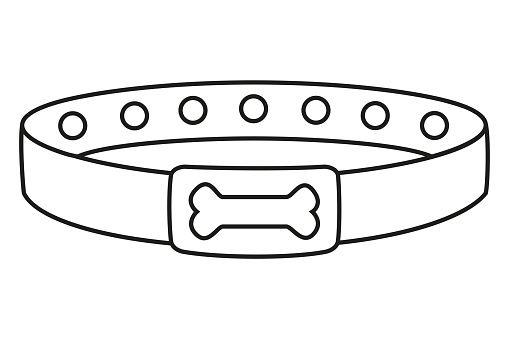Line art black and white dog collar stock illustration