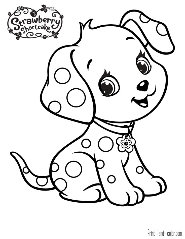 Strawberry shortcake coloring pages print and color puppy coloring pages dog coloring page puppy drawing easy