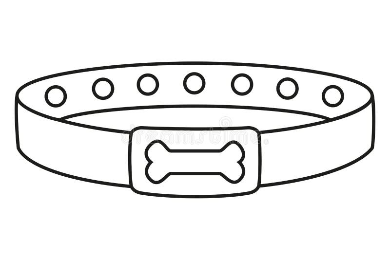 Line art black and white dog collar stock vector
