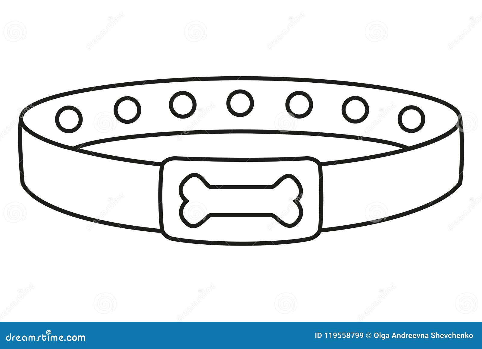 Line art black and white dog collar stock vector