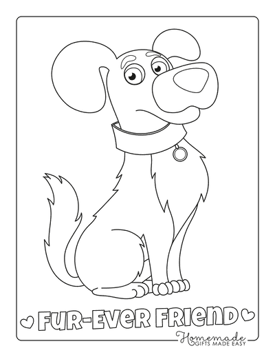 Free dog coloring pages for kids adults