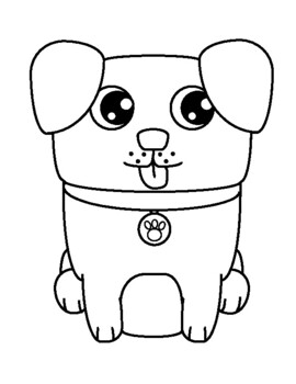 Cute dog coloring page