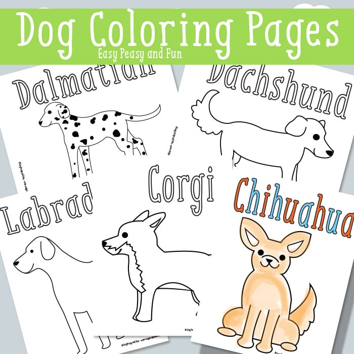 Free printable dog coloring page pack
