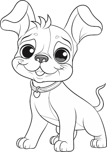 Premium vector coloring pages for kids dog coloring pages for kids print them online for free