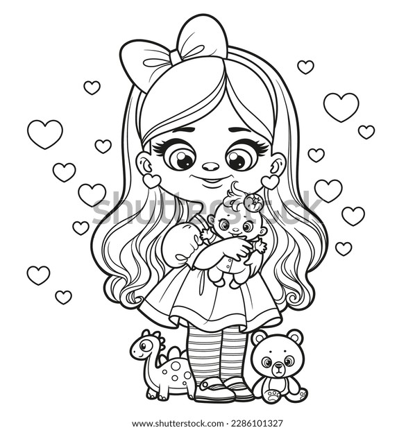 Doll coloring page royalty