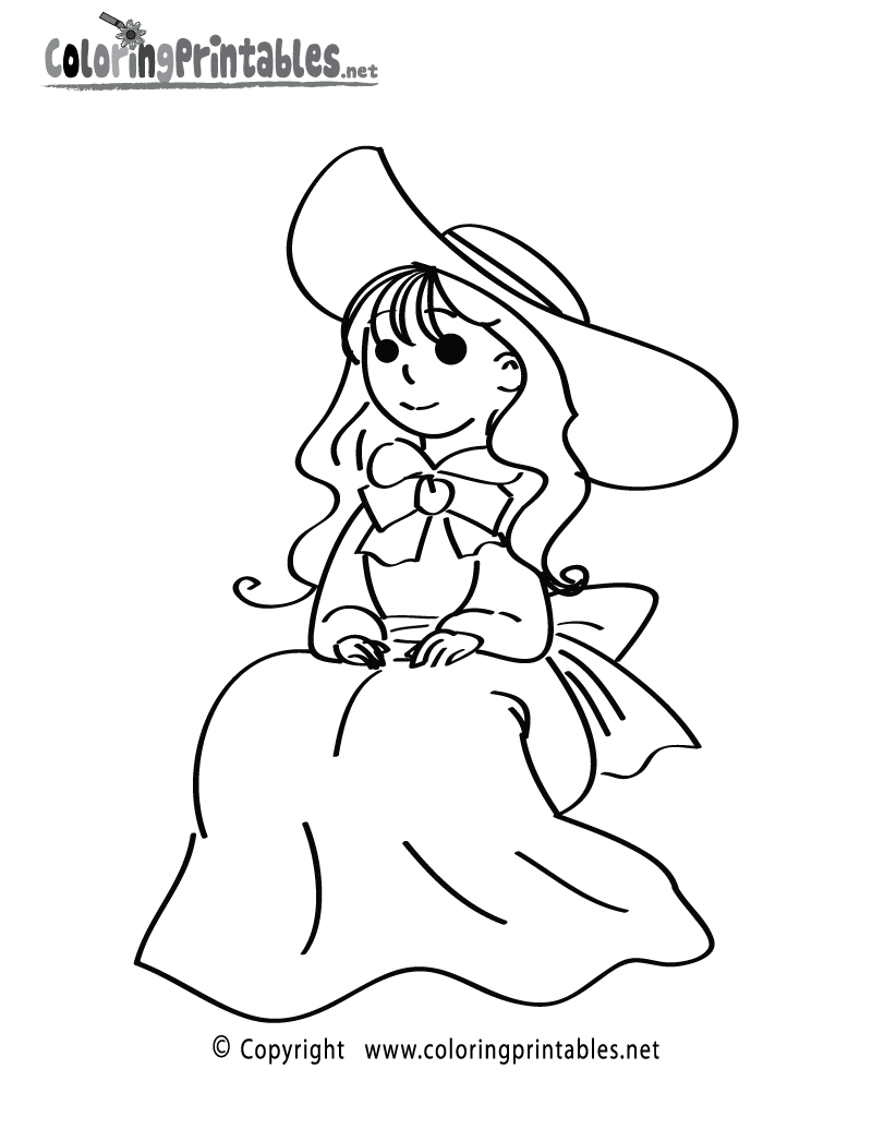 Free printable doll coloring page