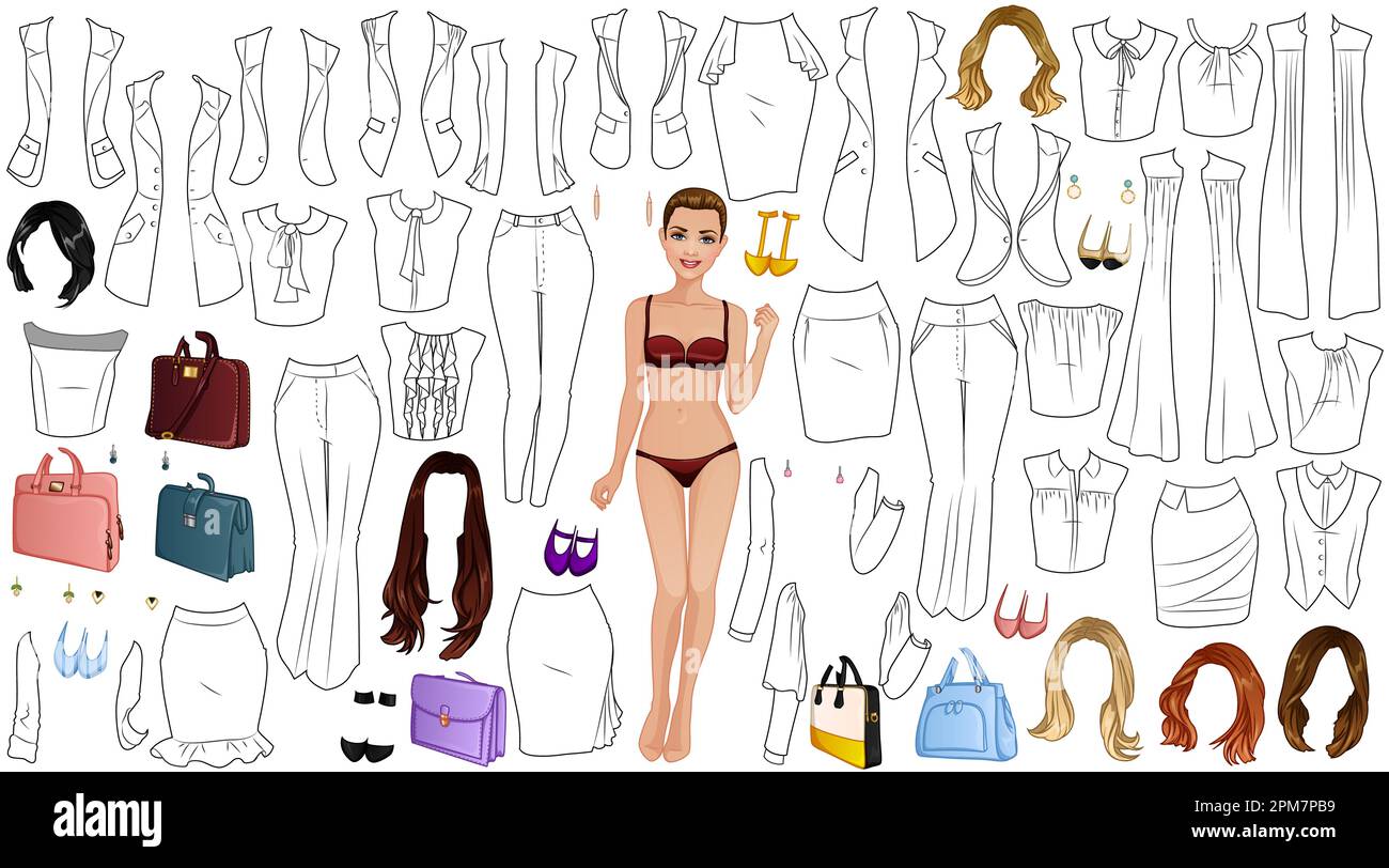 Beautiful doll face stock vector images