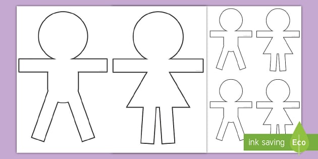 Blank paper doll template k