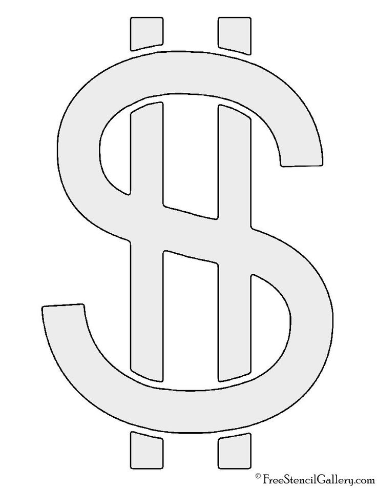 Printable dollar signs dollar sign sign stencils dollar sign sign templates
