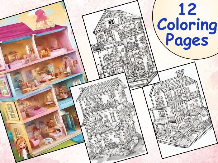 Bring your dollhouse dreams to life with printable doll house coloring pages teaching resources