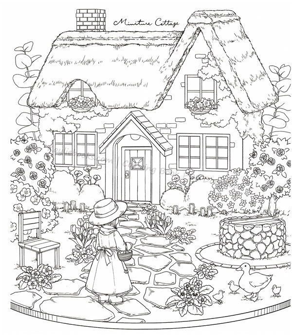 New download girls dollhouse coloring book printable pdf coloring book art manga coloring book detailed coloring pages