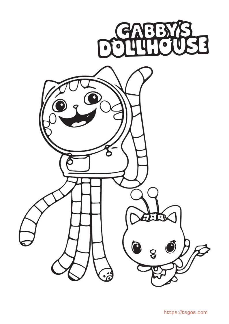 Hd printable free gabby dollhouse coloring page for kids coloring pages for kids coloring pages coloring for kids