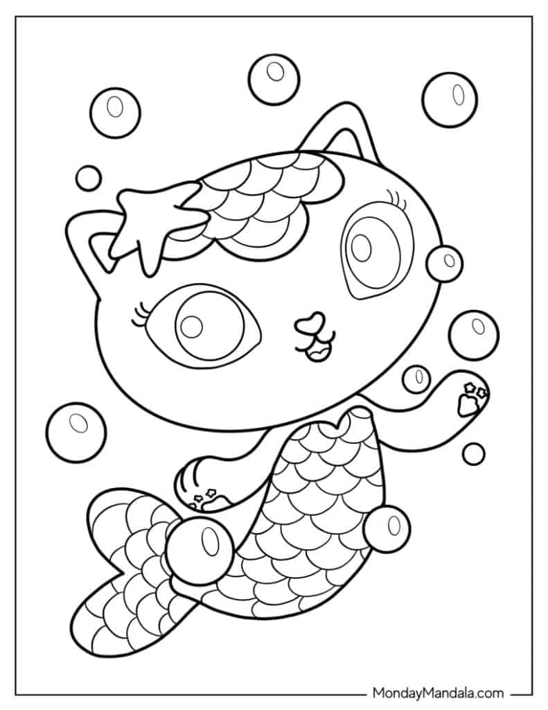 Gabbys dollhouse coloring pages free pdf printables