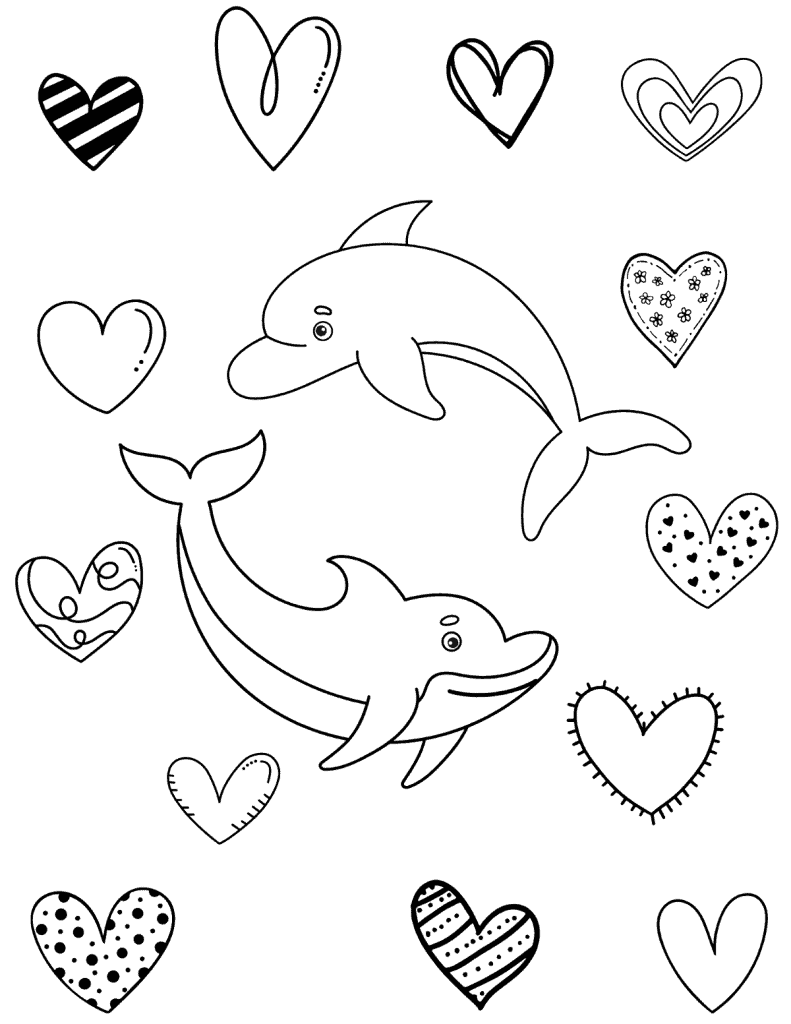 Fun free printable dolphin coloring pages