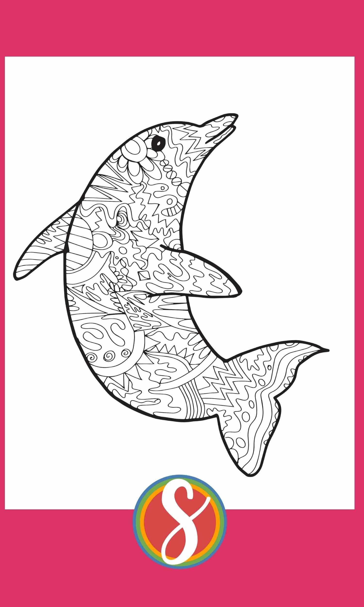 Free dolphin coloring pages â stevie doodles