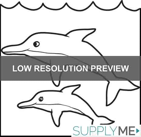 Printable mom and baby dolphin coloring page for kids â