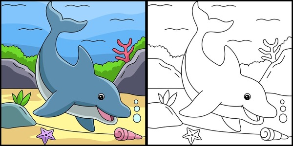 Thousand coloring pages dolphins royalty