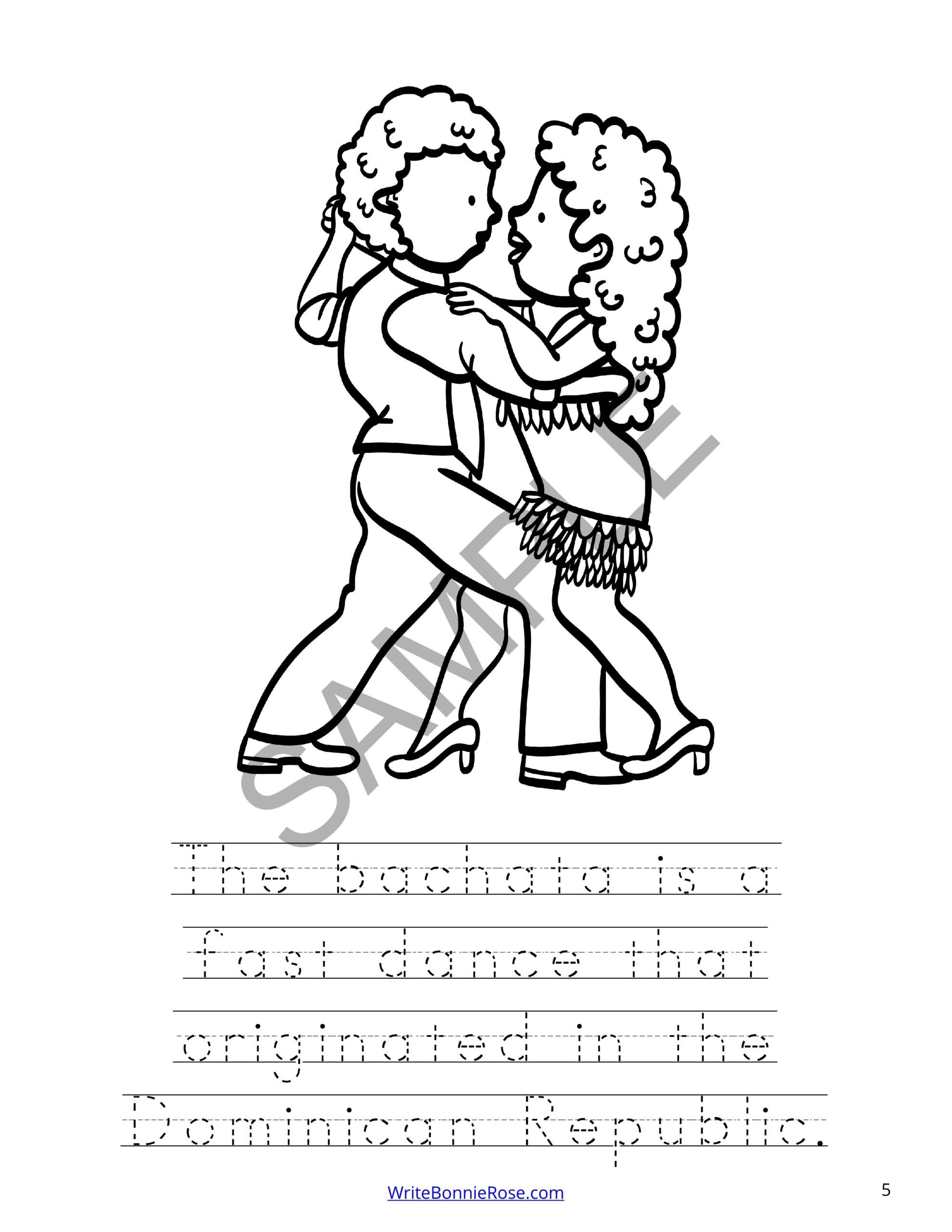 Dances from around the world coloring book