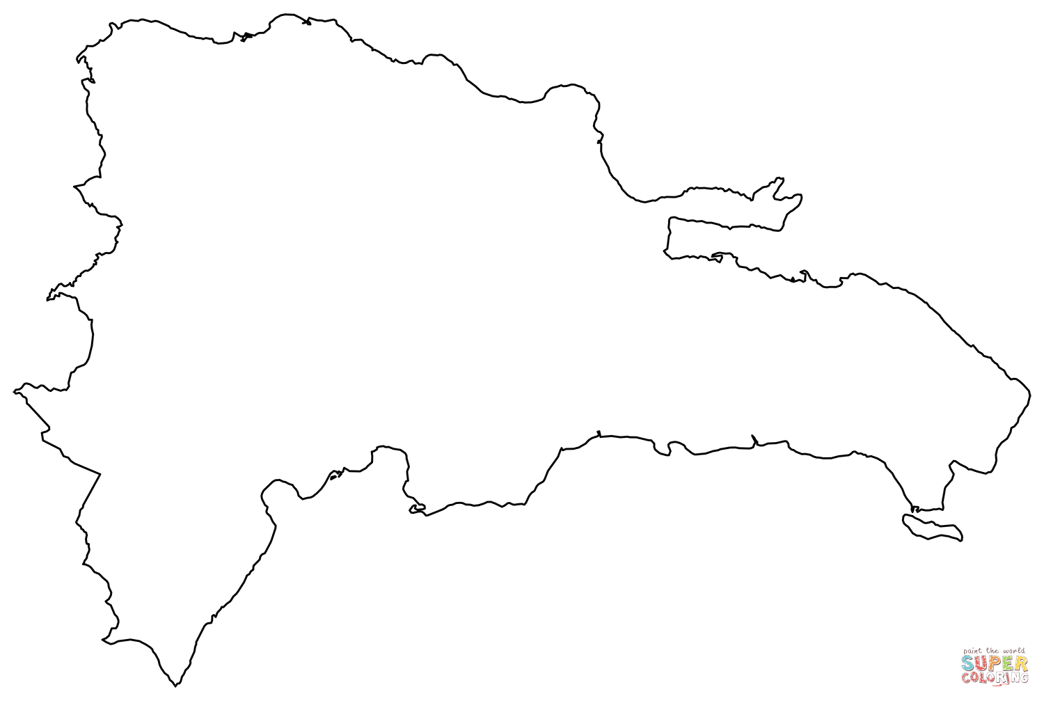 Outline map of dominican republic coloring page free printable coloring pages