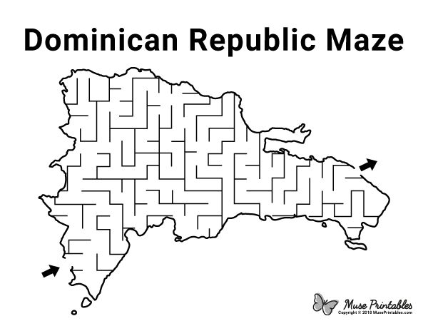 Free printable dominican republic maze download the maze and solution at httpsmuseâ dominican republic mazes for kids printable preschool activities at home