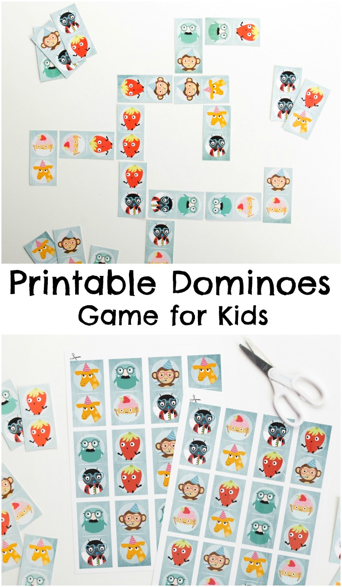 Printable dominoes game for kids