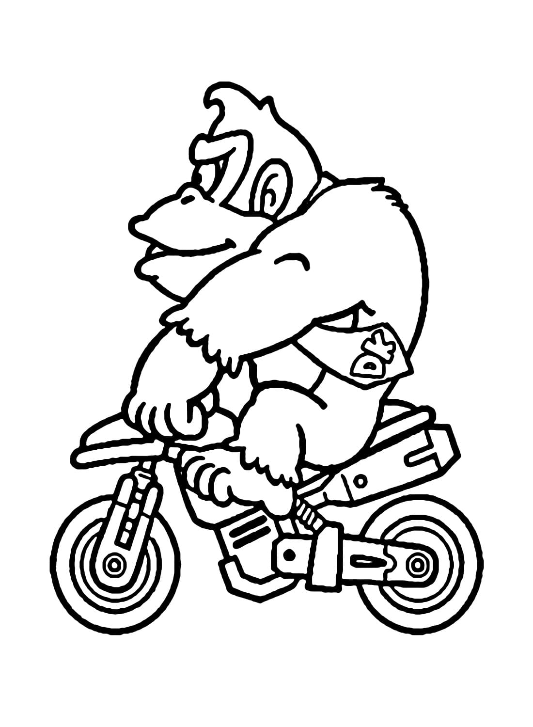 Mario kart donkey kong coloring page